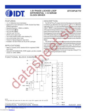 IDTCSPU877D datasheet  