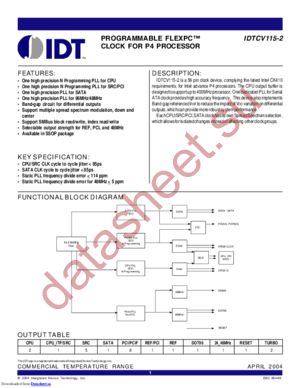 IDTCV115-4 datasheet  