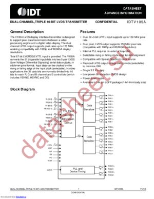 IDTV105ADAG8 datasheet  