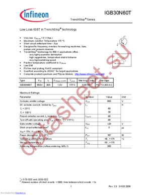 IGB30N60T datasheet  