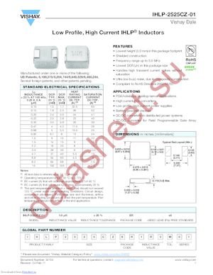 IHLP2525CZ01 .33 20B datasheet  