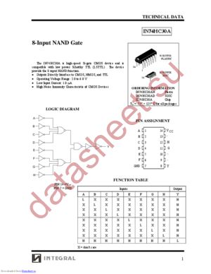 IN74HC30A datasheet  