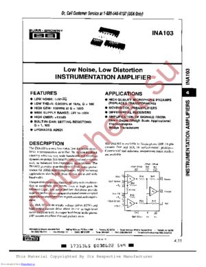 INA103AG datasheet  