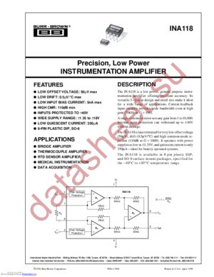 INA118UG4 datasheet  