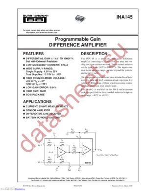 INA145UA/2K5E4 datasheet  