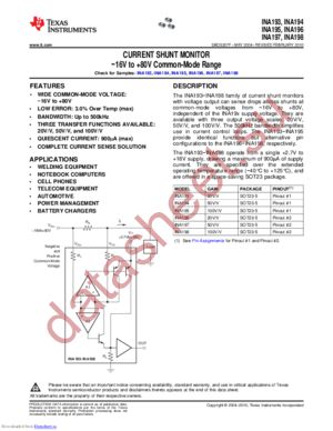 INA194AIDBVTG4 datasheet  