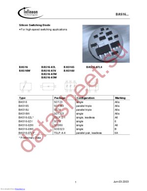 BAS16WE6327 datasheet  