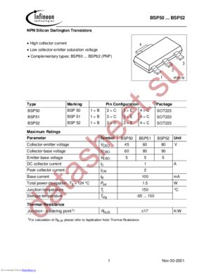 BSP52E6327 datasheet  