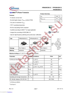 IPI600N25N3 G datasheet  