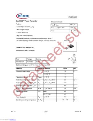 IPI60R250CPAKSA1 datasheet  