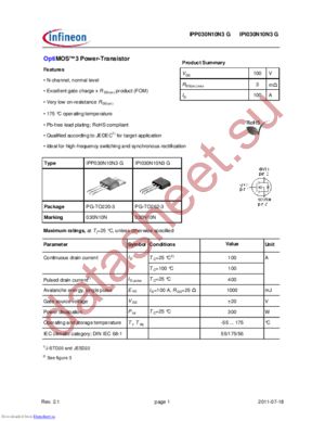 IPP050N06LG datasheet  