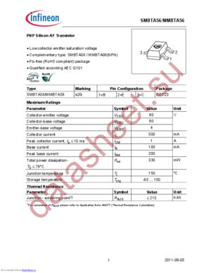 SMBTA 56 E6433 datasheet  