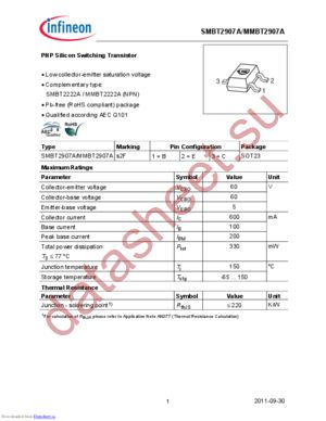 SMBT 2907A E6327 datasheet  