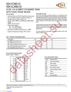 IS41C8512-35T datasheet  