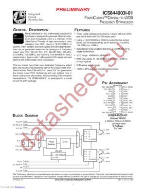 ICS844003AI01 datasheet  