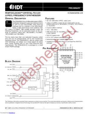 ics843256-24 datasheet  