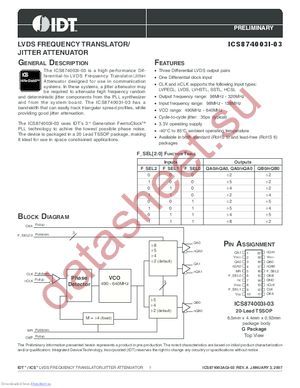 ICS874003AGI-03LF datasheet  