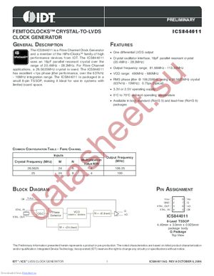 ics844011 datasheet  