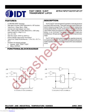 IDT54FCT16373CTPVB datasheet  