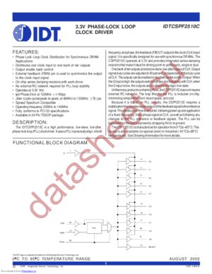 IDTCSPF2510C datasheet  