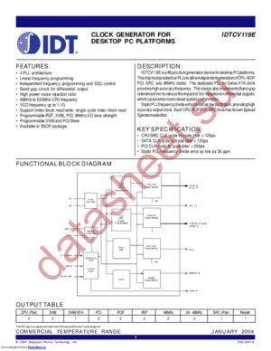 IDTCV119EPV datasheet  