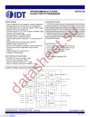 IDTCV125PA datasheet  