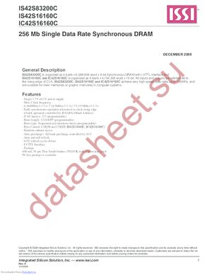 IS45S16160C-7TLA1 datasheet  