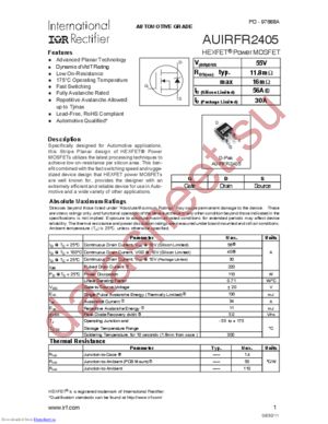 AUIRFR2405TRR datasheet  