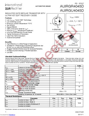 AUIRGR4045DTRR datasheet  