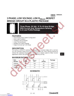 OMS305 datasheet  