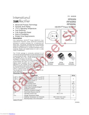 IRF630N_04 datasheet  