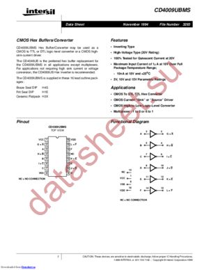 CD4009UBDMSR datasheet  