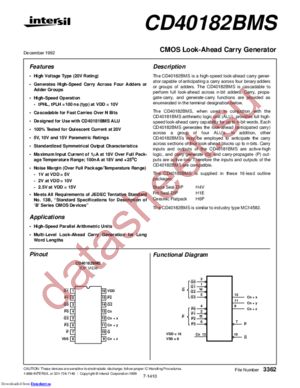 CD40182BFMSR datasheet  