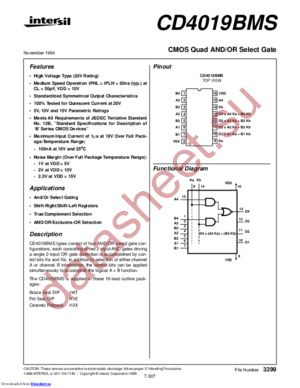 CD4019BHMSR datasheet  