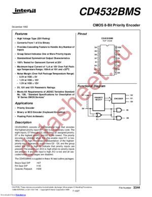 CD4532BDMSR datasheet  