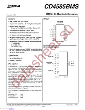 CD4585BDMSR datasheet  