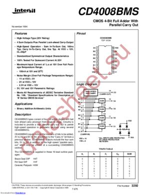 CD4008BKMSR datasheet  