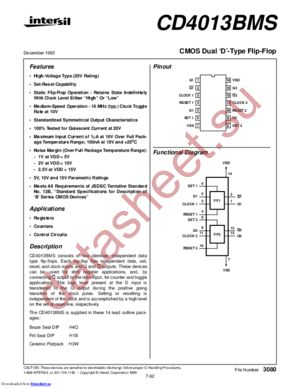 CD4013BDMSR datasheet  