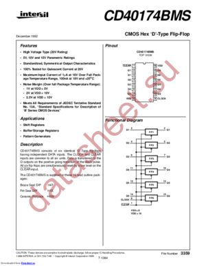 CD40174BDMSR datasheet  