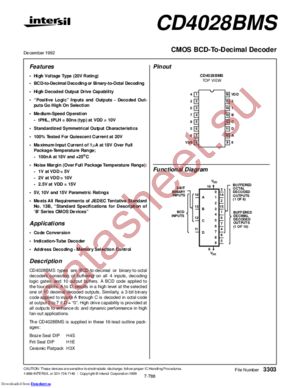 CD4028BFMSR datasheet  
