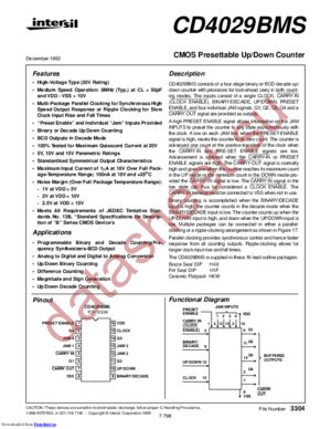 CD4029BDMSR datasheet  