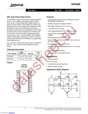 HIP4086AP datasheet  