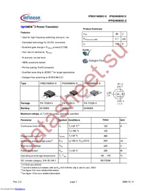 IPP04CN10N G datasheet  