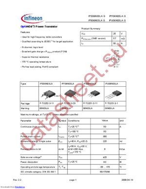 IPU13N03LAG datasheet  