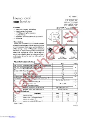 AUIRF540ZS datasheet  