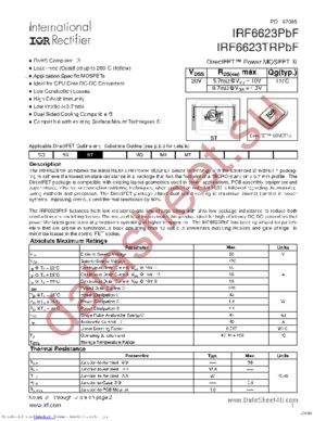 IRF6623PBF datasheet  