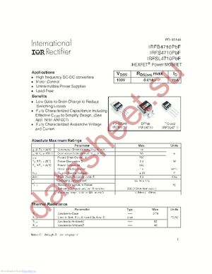 IRFS4710TRRPBF datasheet  