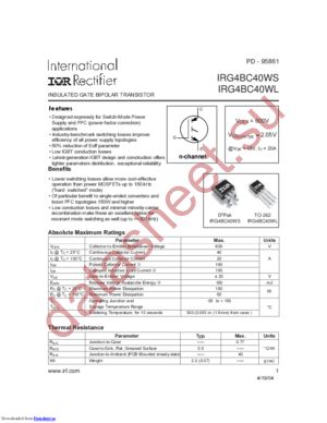 IRG4BC40WSPBF datasheet  