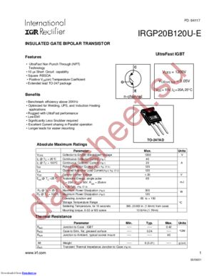 IRGP20B120U-EPBF datasheet  