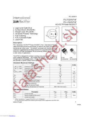 IRLR014NTRRPBF datasheet  